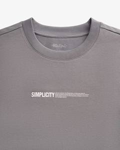 T-shirt en coton tricoté à manches courtes et col rond pour homme, coupe ajustée, grammage lourd, décontracté, écologique, anti-boulochage, infroissable et respirant - Product Image 3