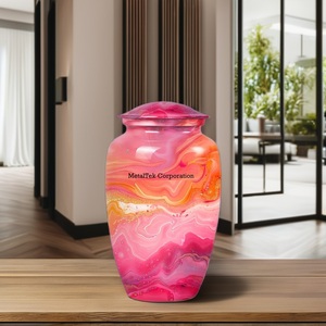 Urne funéraire classique pour adulte, style tourbillon multicolore, vente en gros à bas prix, urne commémorative en métal pour cendres funéraires, urnes de souvenir pour enterrement - Product Image 3
