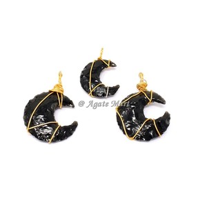 จี้หินจันทราสีรุ้งโอปอล Aura ห่อด้วยลวดหินบำบัดเรกิสำหรับเครื่องประดับทางจิตวิญญาณทำให้อัญมณีฮวงจุ้ยเป็นจำนวนมาก - Product Image 2