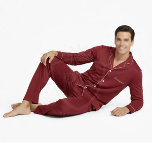 Lightweight Men's Night Wear <b>Suit</b>-Stylish Casual Loungewear Soft Touch 100% Silk Breathable Home Use - Product Image 3