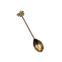 Ensemble de couverts en or faits à la main en laiton de palmier tropical en laiton bon marché ensembles de couverts peu coûteux ensembles de couverts de poignée en spirale