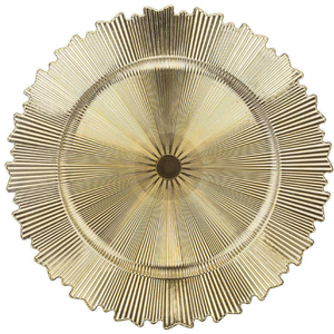 High Grade Polished Solid American Style Biodegradable Eco-Friendly Metal Charger <b>Plate</b> for Hotel Restaurant Wedding Tabletop - Product Image 5