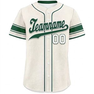 Maillot de baseball à manches courtes, couleur unie, col en V, boutons sur le devant, respirant, en polyester, vêtements de sport, tenue d'équipe, prix de gros - Product Image 4