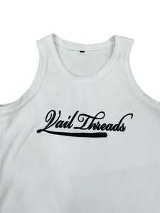 Vail Threads Men's <b>Tank</b> <b>Tops</b> Crew Neck <b>Knitted</b> 100% Cotton Breathable Eco-Friendly Casual Wear White <b>Black</b> - Product Image 3