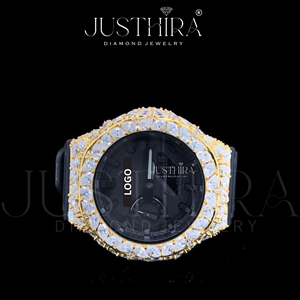 Montre G-Sh0ck de luxe sertie de diamants Moissanite VVS de qualité supérieure avec finition haut de gamme pour mariage, fiançailles, cadeau unisexe - Product Image 5