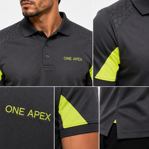 ONE APEX T-shirt de performance pour homme avec logo frontal, gris anthracite et vert néon, séchage rapide, respirant, pour entraînement et sport - Product Image 6