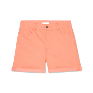Shorts Bermuda Femme Personnalisés en Toile Corail, Taille Mi-Haute, Fermeture Boutonnée, Coupe Droite, Style Décontracté, Couleur Unie, Tissu Tissé, ODM - Product Image 1