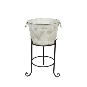 High Quality Galvanized Beverage Tub with Stand Iron Metal Ice Bucket Wholesale Wine Chiller Party <b>Drink</b> <b>Cooler</b> Tub In Low Price - Product Image 2