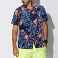 Kemeja Hawaii Pria Ukuran Besar Trendy, Bahan Katun/Poliester Ramah Lingkungan, Cepat Kering, Bernapas, Cetak Digital, Tenun Broadcloth 3D