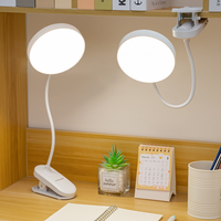 Lampe de bureau LED rechargeable OEM en gros, à clipser, avec col de cygne flexible, intensité réglable, protection oculaire, pour lecture au chevet, dortoir et étude