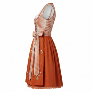 เดรส Dirndl แบบใหม่สำหรับผู้หญิง ปักลายเยอรมัน ผ้าระบายอากาศได้ดี ความยาวระดับเข่า ไม่มีแขน สไตล์ Oktoberfest - Product Image 3