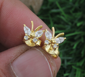 Pendientes de Plata de Ley 925 con Circonita Cúbica, Chapados en Oro de 18K, Joyería Minimalista para Mujer, Venta al por Mayor - Product Image 5