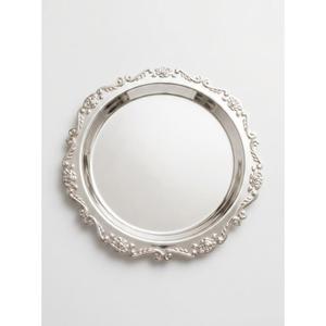 12" Silver Charger Plate Polish High Quality Brass Plates & Dish With <b>Border</b> Design Food Grade Premium Plates Customizable Style - Product Image 1
