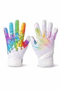 Gants de football pour receveurs avec impression par sublimation personnalisée, paume à haute adhérence, ajustement flexible, fermeture sécurisée du poignet, fabrication OEM - Product Image 5