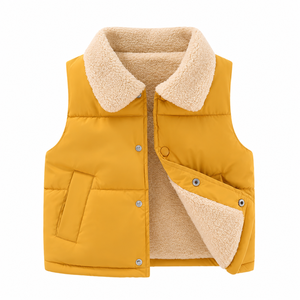 OME Service Women's Quilted Waterproof Cotton Filled Puffer Vest <b>White</b> Color Warm Winter Sleeveless with Sherpa Collar - Product Image 1