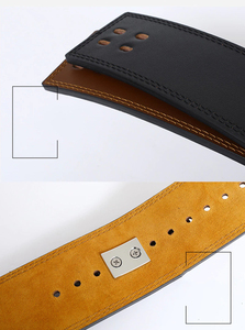 Ceintures de soutien lombaire en cuir de vachette pour l'entraînement de musculation - Noir, épaisseur 13 mm, élasticité réglable - Product Image 6
