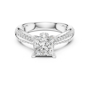 Anillo de Oro Blanco de 14K con Diamante Cultivado en Laboratorio, Corte Redondo, para Mujer |   Ropa de Uso Diario |   Diamante Cultivado Nuevo - Product Image 1