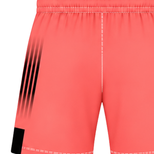Shorts de rugby rouge corail et noir, taille élastique, respirants, légers, pour l'entraînement d'équipe, performance sportive, bas de tenue de sport - Product Image 3