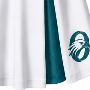Teal Panel Cheerleading <b>Skirt</b> Pleated Athletic Team Uniform Bottom Performance Sportswear Training Competition Apparel Custom - Product Image 3