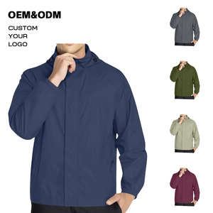 Best Customizable Men's 100% Waterproof Polyester Softshell Jacket Breathable Winter Coat Long Zipper Water Resistant Solid for - Product Image 1