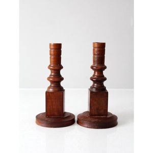 Nordic Abstract Sculptural Wood <b>Candle</b> Stand Artistic Hand-Carved Pillar Holder <b>Set</b> for Boho Minimalist Living Room - Product Image 4