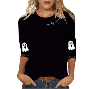 <b>Halloween</b> Sporty Loose Fit Men's Solid Eco-Friendly <b>T</b>-<b>shirt</b> with Digital Printing Nonwoven Material and Letter Decoration - Product Image 4