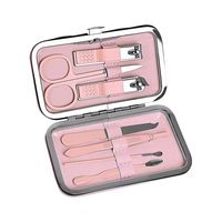 Kit de Manicura de Acero Inoxidable 7 en 1 de Alta Calidad, Estuche Portátil Profesional y Duradero para Adultos, Estilo Clásico