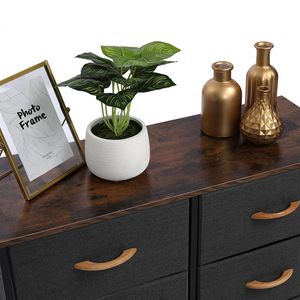 Cassettiera a 3 livelli con 6 cassetti in tessuto a facile apertura, struttura in metallo e piano in legno, mobile contenitore per appartamento, cameretta, corridoio - Product Image 3
