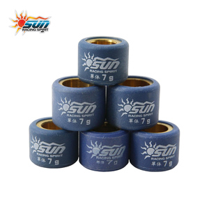 ลูกกลิ้ง CVT SUN RACING ขนาด 15x12 มม. 7G/ 8G/ 9G/ 10G/ 11G/ 12G สำหรับ MIO 100 ผลิตในไต้หวัน แกนทองเหลือง ชุดลูกกลิ้งวาเรียเตอร์ 6 ชิ้น - Product Image 1