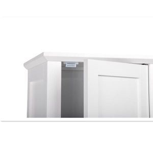 Mobiletto Alto Moderno Bianco a 2 Ante per Bagno, in MDF e Metallo, per Uso Domestico in Camera da Letto, Cucina o Ingresso - Product Image 5