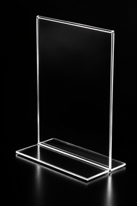 <b>A4</b> Size Customized for Pre-Assembled Clear Plastic Modern Sign <b>Stand</b> Vertical <b>Display</b> Holder for Menus Promotions - Product Image 3