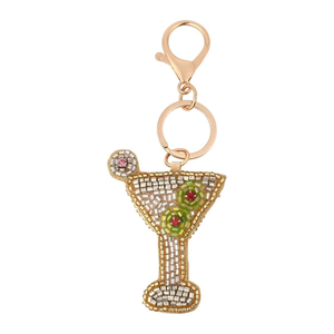 Porte-clés carré brodé de perles de rocaille de qualité supérieure, motif arc-en-ciel mignon - Product Image 4