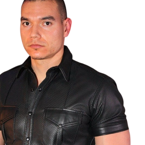 Camisa de Uniforme Formal de Cuero con Ribete, 4 Colores, Diseño sin Mangas Elegante, Ecológica, para Opciones de Moda Atrevidas - Product Image 5