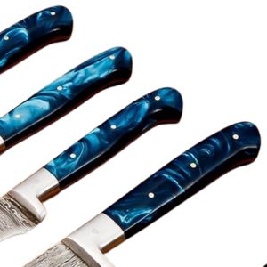 Ensemble de couteaux de chef en acier inoxydable avec lames affûtées pour hacher, découper en dés, trancher et préparer les aliments, cuisine professionnelle - Product Image 5