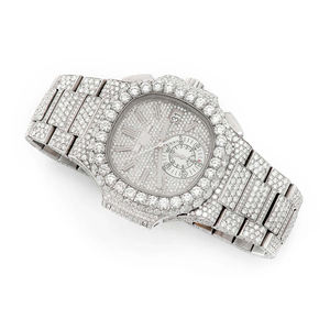 Reloj de Cuarzo de Acero Inoxidable con Diamantes Moissanite VVS Personalizados, Estilo Hip Hop Urbano, Correa de 20 mm, Esfera de Cristal - Product Image 3