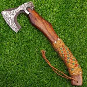 Hacha de camping RAGNAR de 18 pulgadas de Steel Craft International, cabeza de hacha tipo tomahawk de grado industrial, forjada en acero con alto contenido de carbono, mango de madera de fresno. - Product Image 6