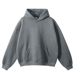 Sudadera con capucha extragrande de algodón grueso, estilo urbano, hombros caídos, corte holgado, lisa, para hombre y mujer - Product Image 5