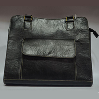 Pochette zippée élégante en cuir de veau noir véritable de la boutique Biyadina, doublure en cuir véritable, fonctionnelle, pour femme, idéale pour les voyages