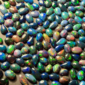 Opales noires éthiopiennes naturelles, pierres précieuses en vrac, formes libres, cabochons polis pour la fabrication de bijoux, vente en gros, pierres en vrac - Product Image 3