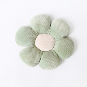 Coussin décoratif en velours côtelé fait main en forme de marguerite, coussin moelleux esthétique pour sol et lit, vert, textiles de maison, vente en gros - Product Image 3