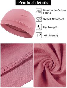 Unisex Cotton Beanie Hat Solid Color Breathable Sweat Absorbent Lightweight Skin Friendly Casual Adult <b>Winter</b> <b>Cap</b> 56-58CM - Product Image 1