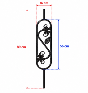 Module de balustre décoratif principal pour rampe d'escalier en acier galvanisé pour applications intérieures et extérieures - Product Image 4