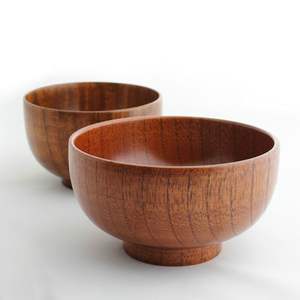 Tazón de madera duradero de calidad hotelera, grande y profundo, de madera natural, para ensaladas, para restaurantes y buffets. - Product Image 1