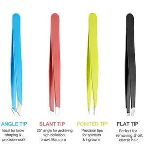 Ensemble de 4 pinces à épiler pour manucure, pinces à épiler pour sourcils en acier inoxydable recouvertes de papier, avec étui en cuir - Product Image 4