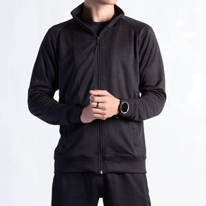 ชุดวอร์มกีฬากลางแจ้งคุณภาพสูงสำหรับผู้ชาย ชุดออกกำลังกายวิ่งฟิตเนสแบบสองชิ้น กางเกงขายาวและเสื้อแจ็คเก็ต พร้อมโลโก้สั่งทำได้ - Product Image 2