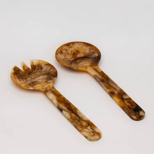 Serveur à salade en résine durable et décoratif pour la table de cuisine, artisanat brillant fait main pour la salle à manger, le mélange, le service et les cadeaux - Product Image 1