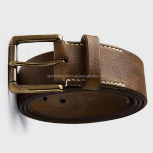 Premium Natural <b>Harness</b> Leather Casual Belt for Men in All Custom Sizes Vintage Look Handstitched Men's Belt and Accessories - Product Image 4