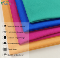 Tissu jersey extensible 160 g/m², matière hautement flexible avec teneur en élasthanne, idéal pour les vêtements de danse