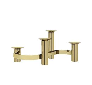 Juego de Portavelas de Latón con Cuatro Velas Cónicas Moradas para Decoración del Hogar - Product Image 3