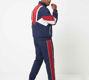 Conjunto Deportivo 2 en 1 para Hombre, Impermeable, con Bloques de Color, Cierre de Cremallera, Estilo Deportivo, Secado Rápido, Chaqueta y Pantalones de Nailon - Product Image 2
